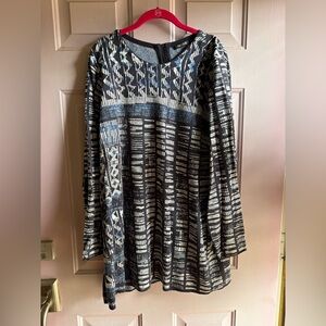 NIC+ZOE Navy Print Knit Top